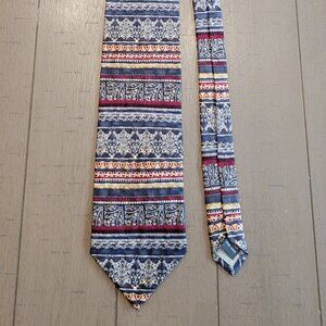 Tesoro Rosso 100% Silk Geometric Shapes Tie Hand Made - Miami - Black Gold Red